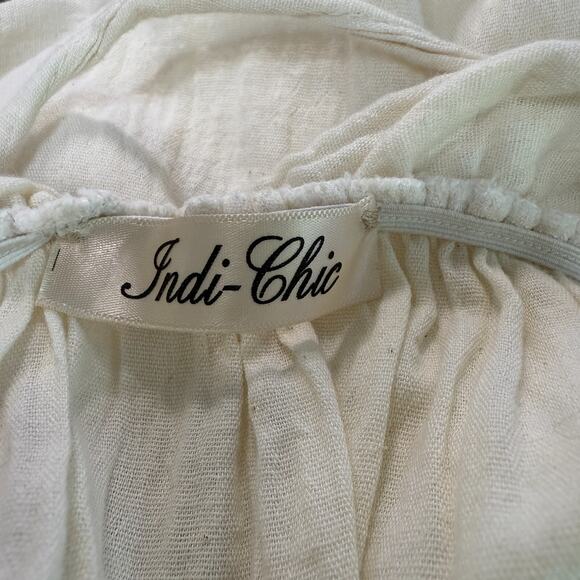 Indie Chic‎ Halter Dress Size S Embroidered Sequins Ruffles Bohemian Cottagecore - Picture 7 of 7